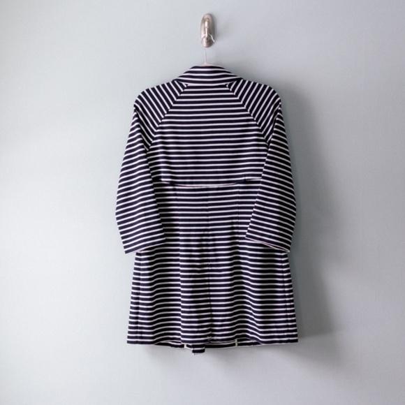 CAbi Maritime Trench Coat - Navy & White Stripe - Knit - Size Medium - Picture 7 of 13